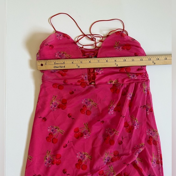NWT Urban Outfitters Women’s Pink Cherry Print Mini Dress SZ S💗🍒 - Picture 11 of 14